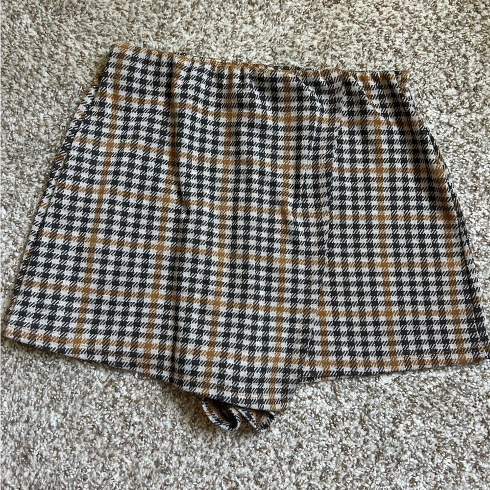 Altar'd State Black and White Plaid Skort Casual Preppy Small